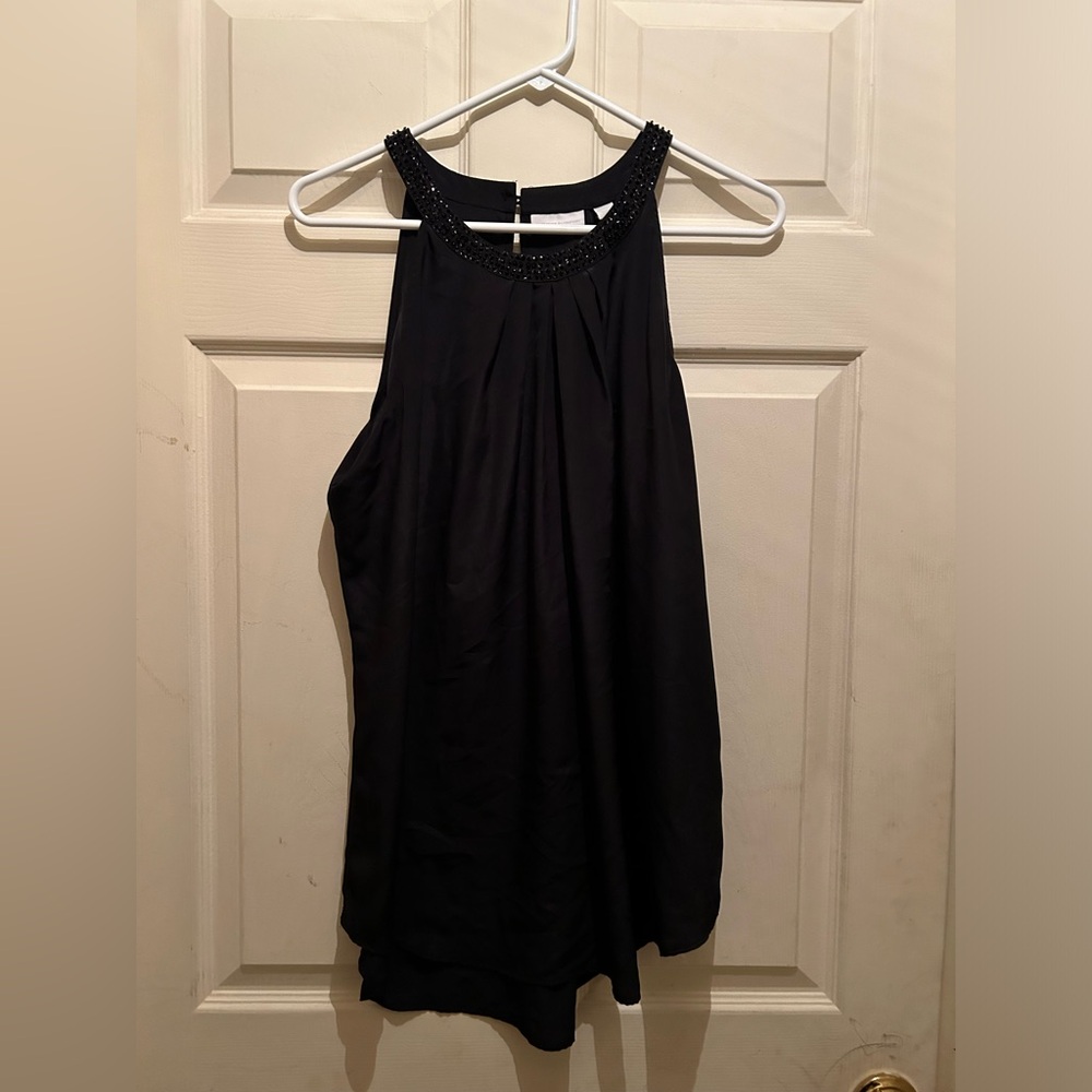 New York & Company Tank Top With Jeweled Neckline Size: XLarge